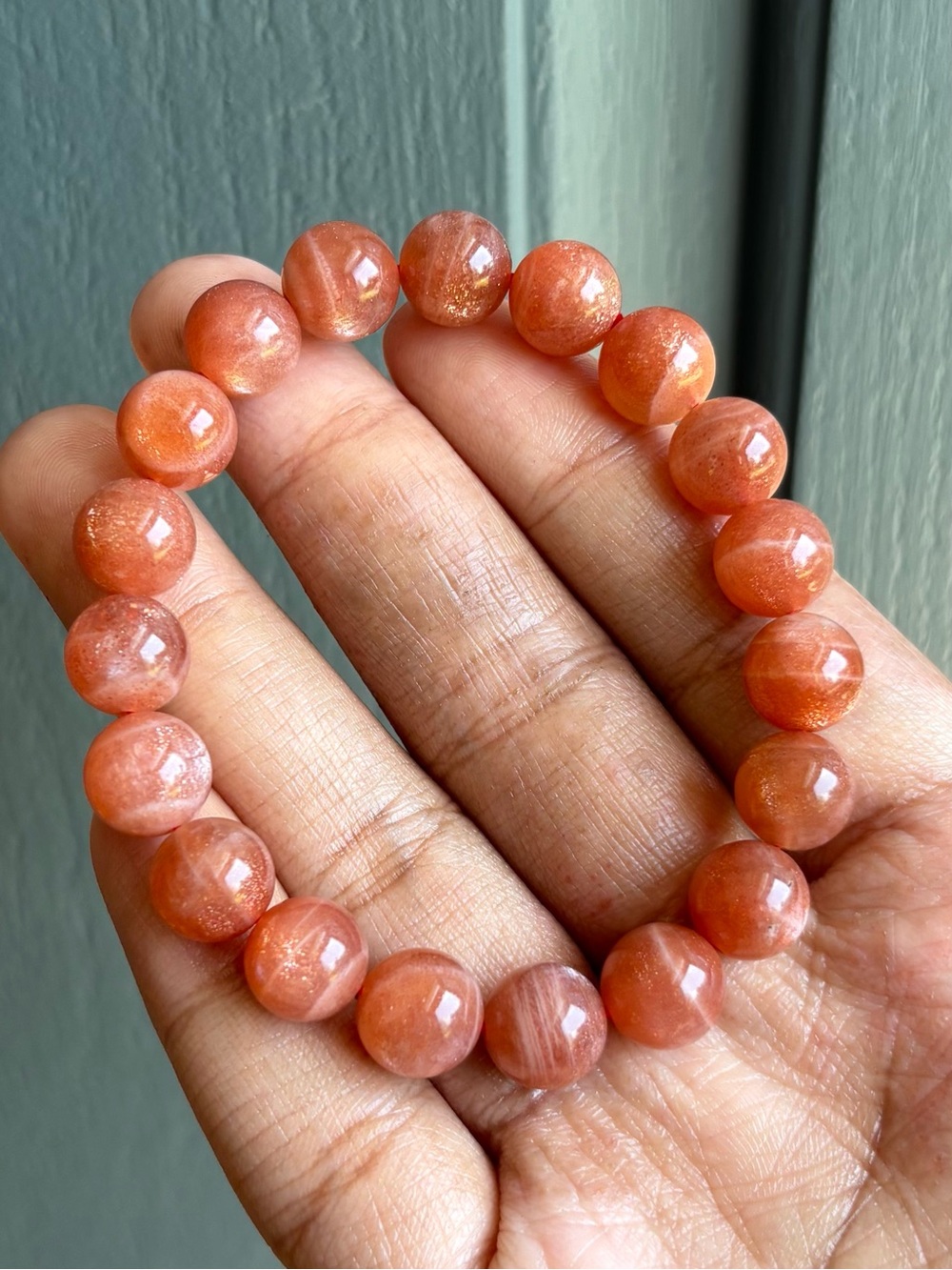 10.5mm Golden Sunstone Crystal Bracelet